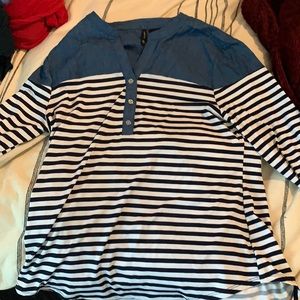 New Directions- navy and denim 3/4 length